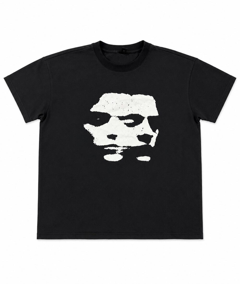 MANFINITY Men’s Black Graphic Face T-Shirt Size Small S Short Sleeve Crew Neck